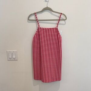 Zara Pink Checkered Tank Shift  Dress